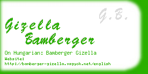 gizella bamberger business card